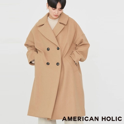 AMERICAN HOLIC 雙紐扣落肩中空纖維切斯特外套