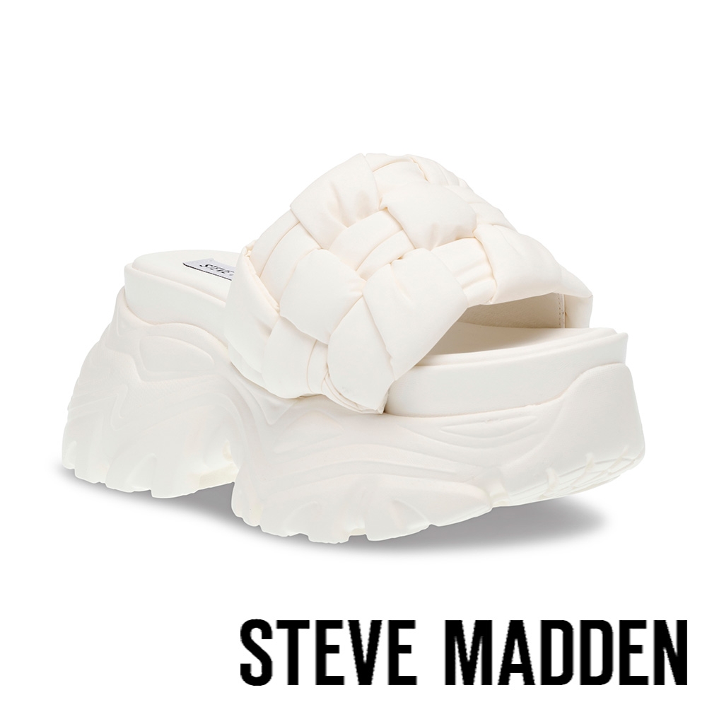 STEVE MADDEN-VANISHER 雲朵厚底拖鞋-白色