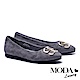 (季末換季出清)低跟鞋 MODA Luxury 摩登SB字母飾釦麂皮尖頭低跟鞋－灰 product thumbnail 1