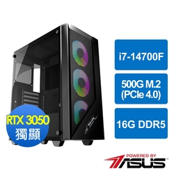 華碩B760平台[雲焰戰士]i7-14700F/16G/RTX 3050/500G_M2