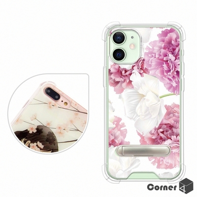 Corner4 iPhone 12 mini 5.4吋 四角防摔立架手機殼-薔薇