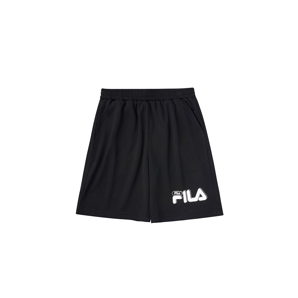 FILA KIDS 童吸濕排汗短袖五分褲-黑色 1SHW-4909-BK