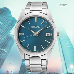 SEIKO 精工 CS系列 現代簡約 時尚紳士石英錶-湖水藍40mm SUR525P1/6N52-00A0U_SK028
