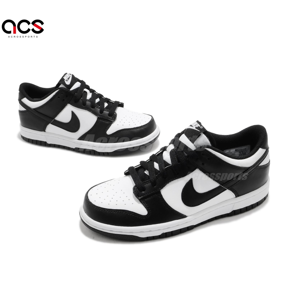 Nike 休閒鞋熊貓Dunk Low GS 大童女鞋經典款皮革白黑CW1590-100 | NIKE