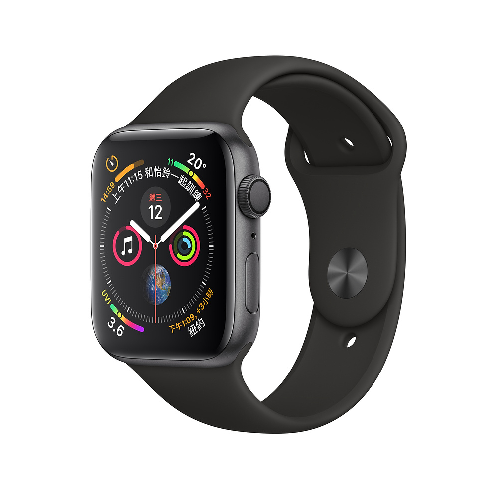 Apple Watch Series 4 LTE 44mm 太空灰鋁金屬錶殼黑色運動型錶帶