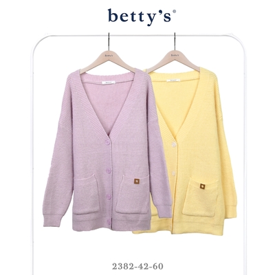 betty’s貝蒂思 寬版V領開襟雙口袋毛衣(共二色)