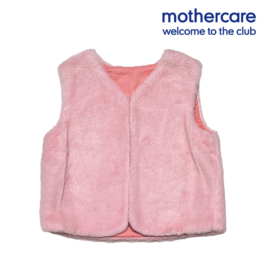 mothercare 專櫃童裝 粉色毛毛鋪棉背心 (3-9歲)
