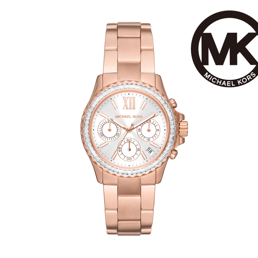 Michael Kors Everest 永恆焦點個性女錶 玫瑰金不鏽鋼鍊帶 36MM MK7213