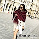 AnnaSofia 經典千鳥紋雙面版 加厚毛線細織大披肩圍巾(酒紅色) product thumbnail 1