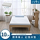 【House Door 好適家居】涼感舒柔Nylon表布 藍晶靈記憶床墊 10cm厚cool涼組-單人3尺 product thumbnail 5