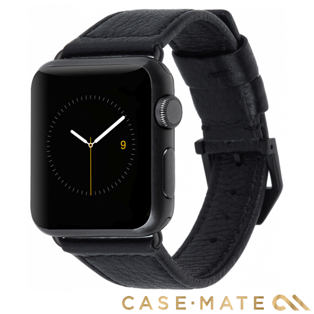 美國Case-Mate AppleWatch Series 4 38/40mm真皮錶帶-黑