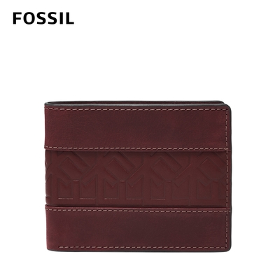 FOSSIL Everett 真皮證件格經典男夾-茄紫色 ML4469540