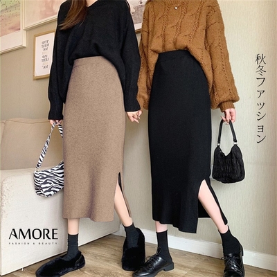 【Amore】韓版針織修身氣質包臀裙4色