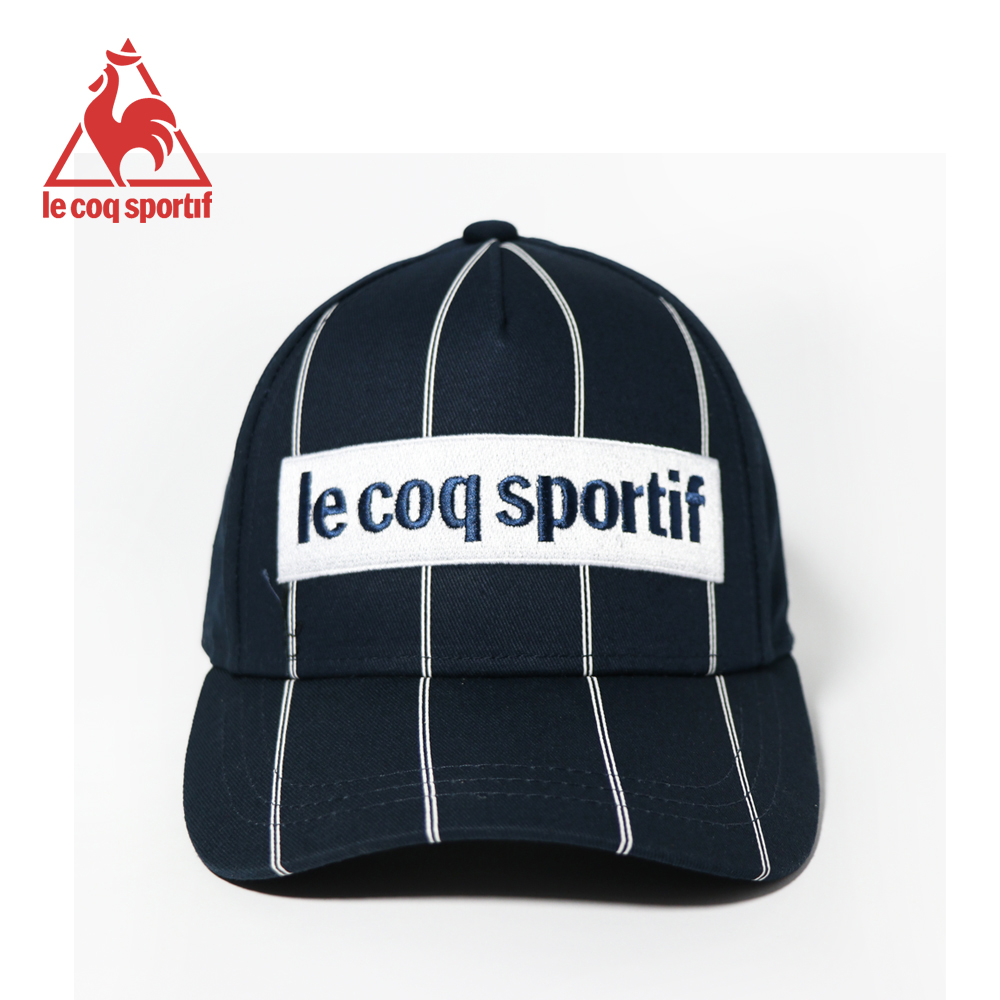 le coq sportif 法國公雞牌LOGO繡花復古線條鴨舌帽 丈青