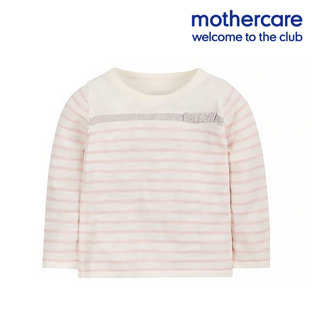 mothercare 專櫃童裝 氣質芭蕾條紋長袖毛衣 (1歲)