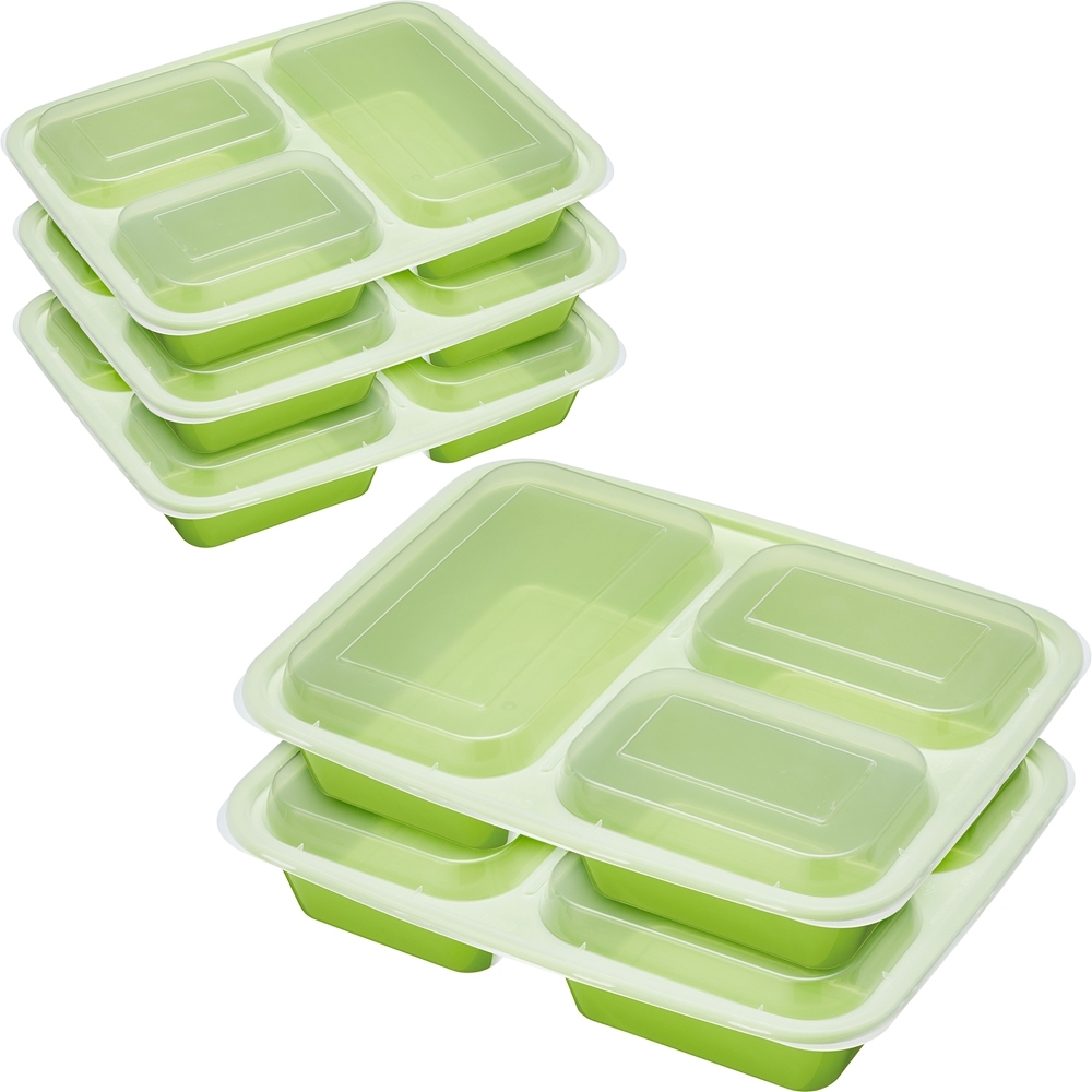 《KitchenCraft》三格便當盒5入 | 環保餐盒 保鮮盒 午餐盒 飯盒