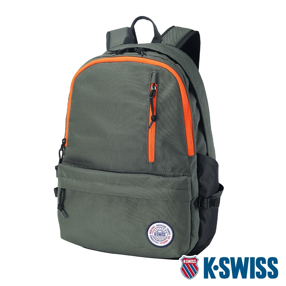 K-SWISS Sunshine Backpack休閒後背包-軍綠/橘