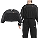 Nike 長袖 NSW Sweatshirts 黑 女款 短版 上衣 下擺縮口 寬鬆 拼接 衛衣 大學T FB8685-010 product thumbnail 1