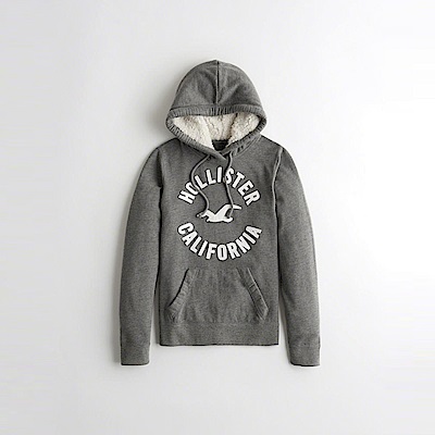 Hollister HCO 長袖 女 帽T 灰色 1086