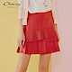 OUWEY歐薇 俏麗感造型拼接雪紡百摺褲裙(藍/紅) product thumbnail 1