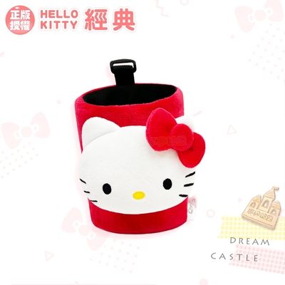 享夢城堡 汽車冷氣孔掛袋-HELLO KITTY 經典絨毛-紅