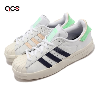 adidas 休閒鞋 Superstar Ayoon W 女鞋 白深藍 綠粉 奶油底 厚底 經典鞋 GW9587