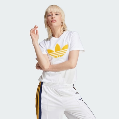 adidas 上衣 女款 短袖上衣 運動 三葉草 國際碼 白 IM1922