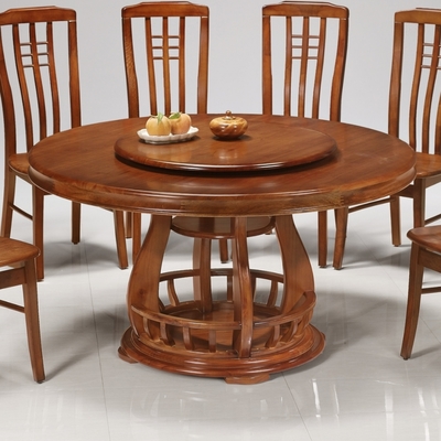 MUNA家居 3258型4.86尺實木圓餐桌(不含椅)(附轉盤) 147X74cm