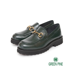 GREEN PINE復古女紳鬆高厚底樂福鞋綠色(00852191)