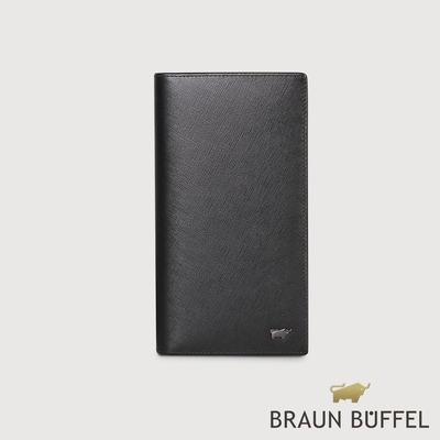 【BRAUN BUFFEL 德國小金牛】台灣總代理 至尊 17卡長夾-黑色/BF536-631-BK