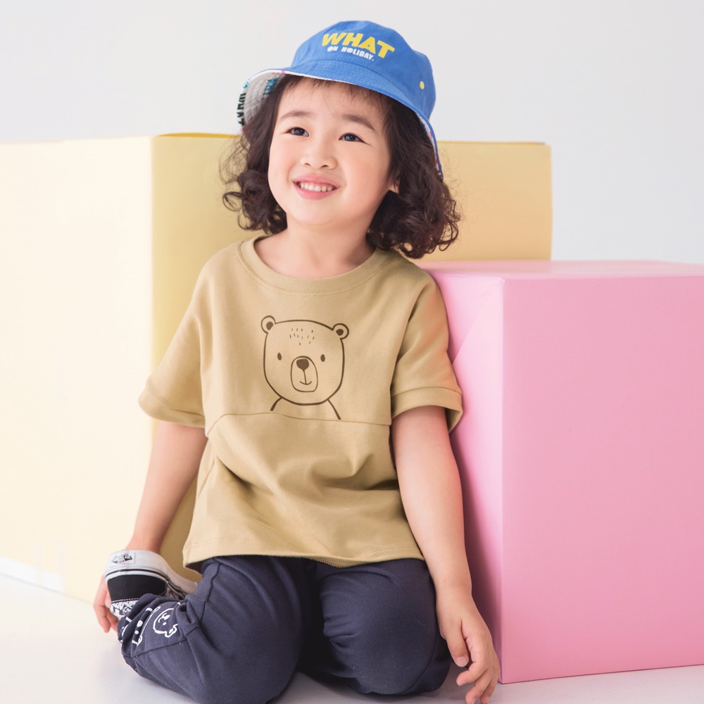 OB嚴選-美國棉快乾．台灣製可愛熊熊印花機能短袖上衣