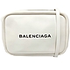 【Balenciaga 巴黎世家】489812 經典EVERYDAY系列品牌字母烙印小牛皮相機斜背包 (白色-S號) product thumbnail 1