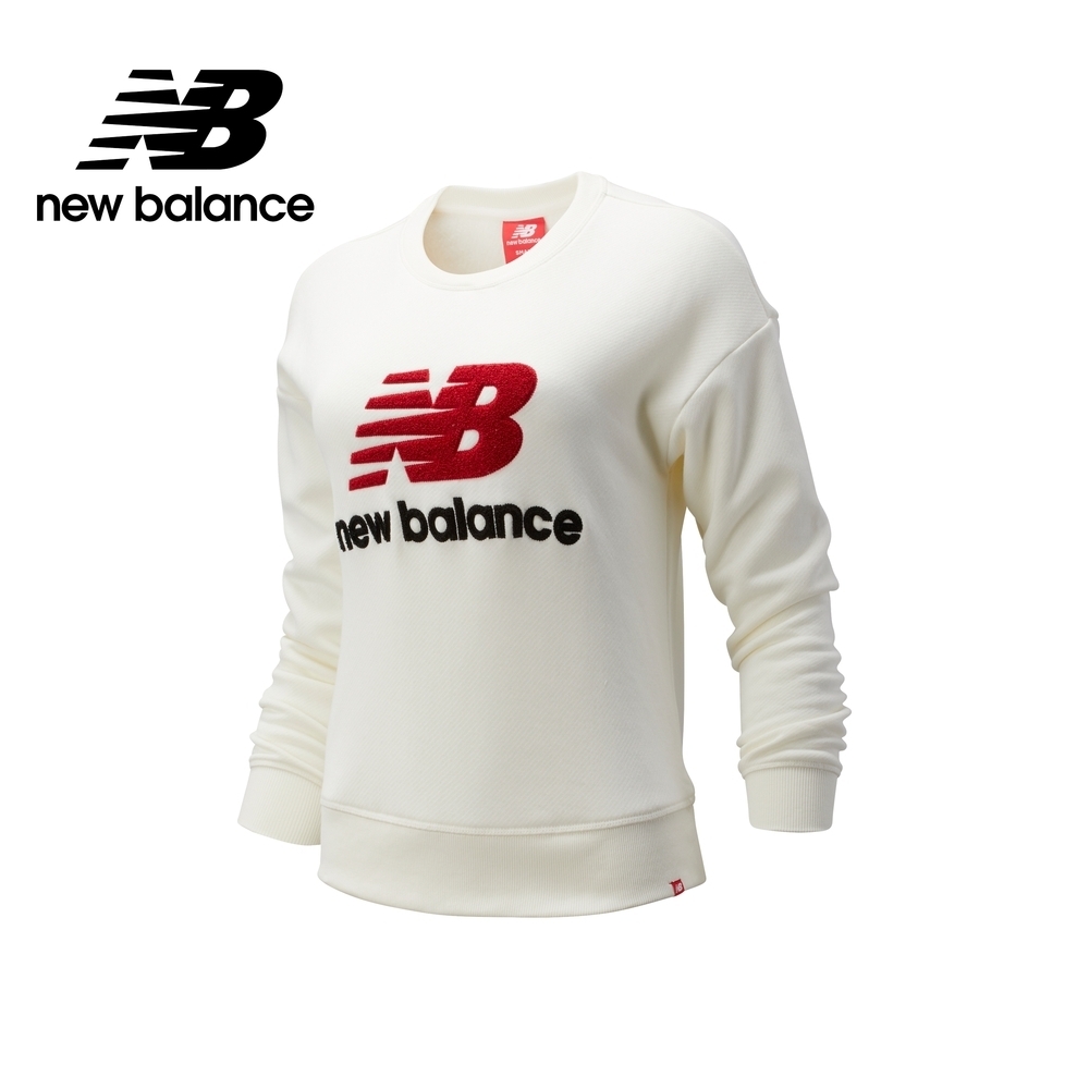 New Balance棒球系列毛巾LOGO衛衣_女_白色_AWT93548SST