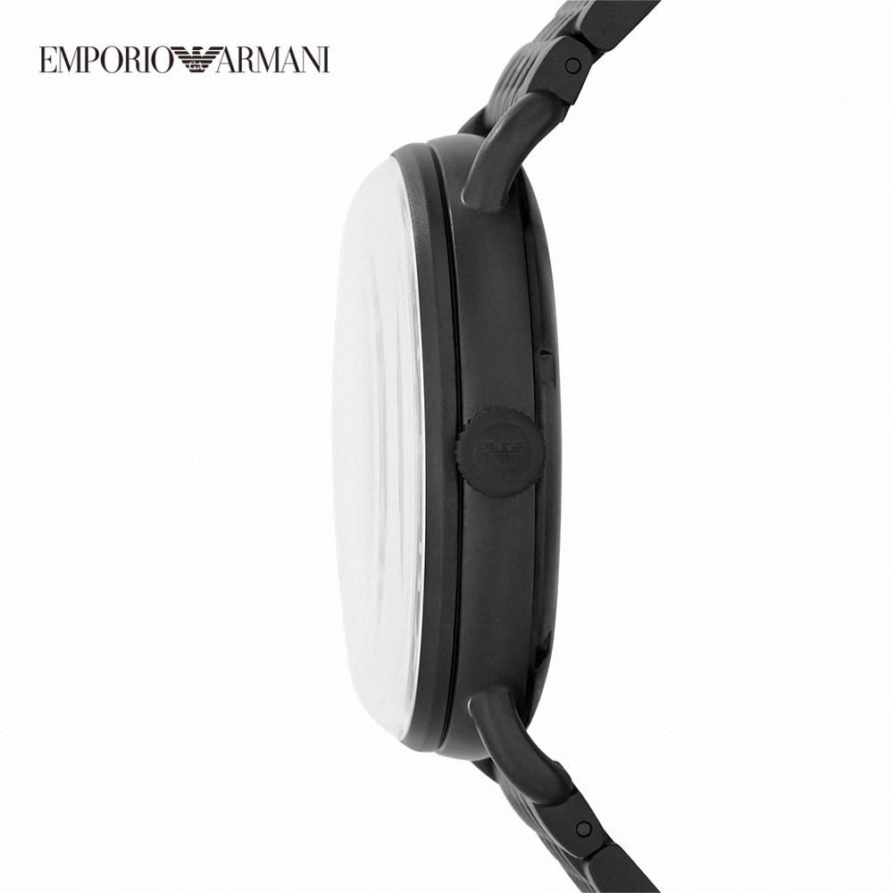 Emporio Armani Aviator 飛行者鏤空機械手錶黑色不鏽鋼錶帶43MM