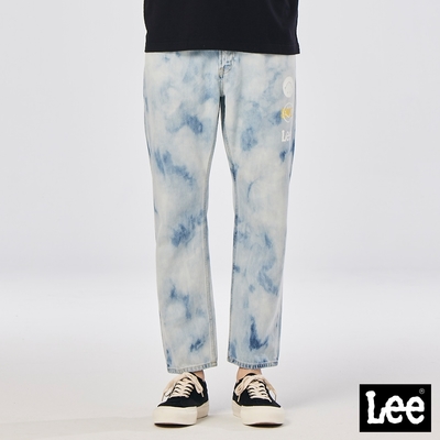 Lee x Smiley 男款 741 渲染中腰舒適小直筒牛仔褲 淺藍洗水