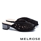 拖鞋 MELROSE 氣質時尚晶鑽幾何鏤空魚口高跟拖鞋－黑 product thumbnail 1