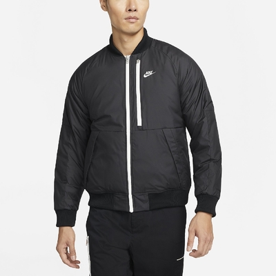 Nike 外套 Therma-FIT Legacy Jkt 男款 NSW 抗撕裂 拒水表層 口袋 黑 白 DD6850-010