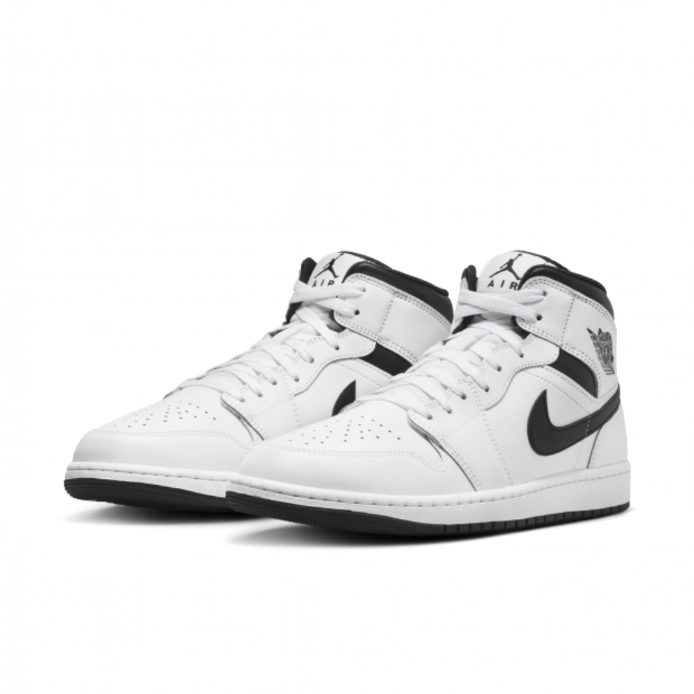 NIKE 休閒鞋 男鞋 運動鞋 高筒 AJ1 喬丹 AIR JORDAN 1 MID 黑白 DQ8426-132