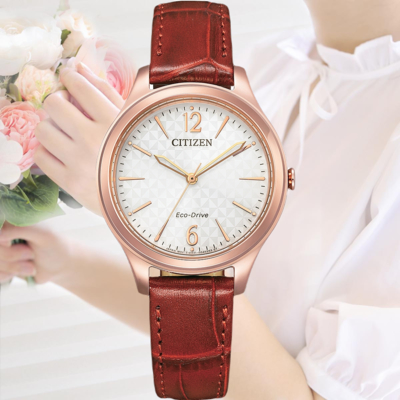 CITIZEN星辰 光動能 法式菱格 時尚腕錶 EM0508-12A