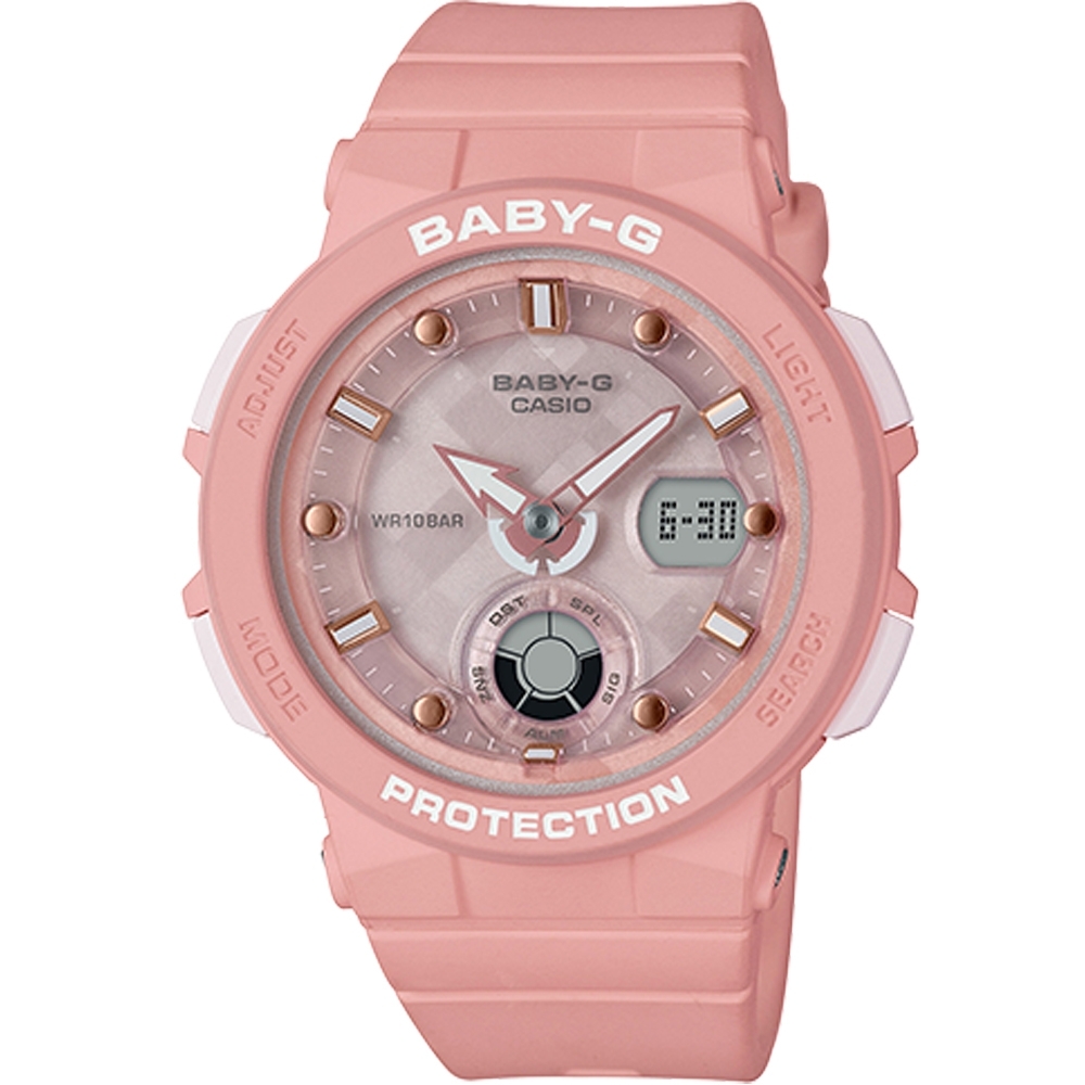 CASIO卡西歐BABY-G海洋風格運動腕錶 BGA-250-4A 粉