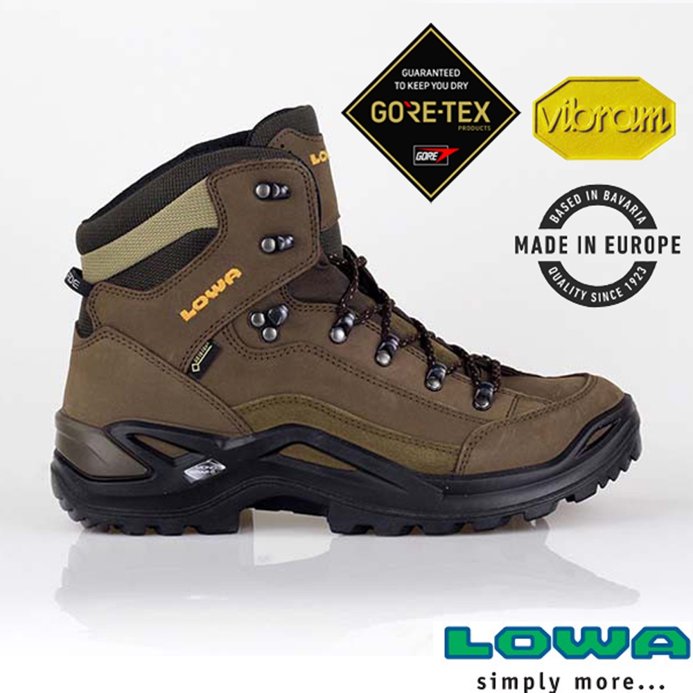 德國LOWA 男 歐洲製造 RENEGADE GTX 中筒防水透氣多功能健行鞋.登山鞋_褐色