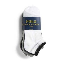 Polo Ralph Lauren 經典印刷文字襪子(八件組)-黑白灰色