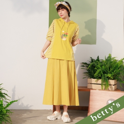 betty’s貝蒂思 口袋小雨雲格子長裙(黃色)