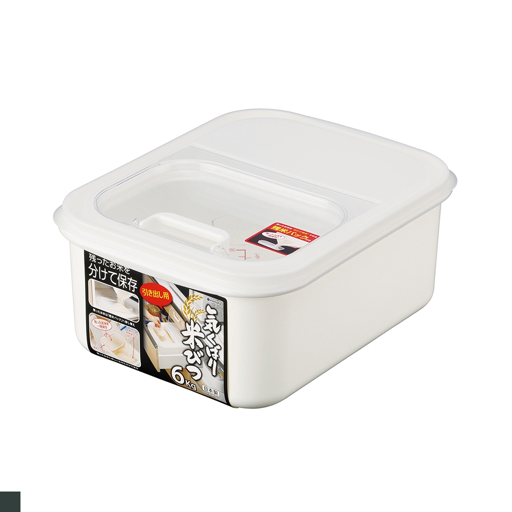 日本 inomata 6kg 雙層掀蓋式 附量米杯 儲米箱 飼料箱  (1270) product image 1