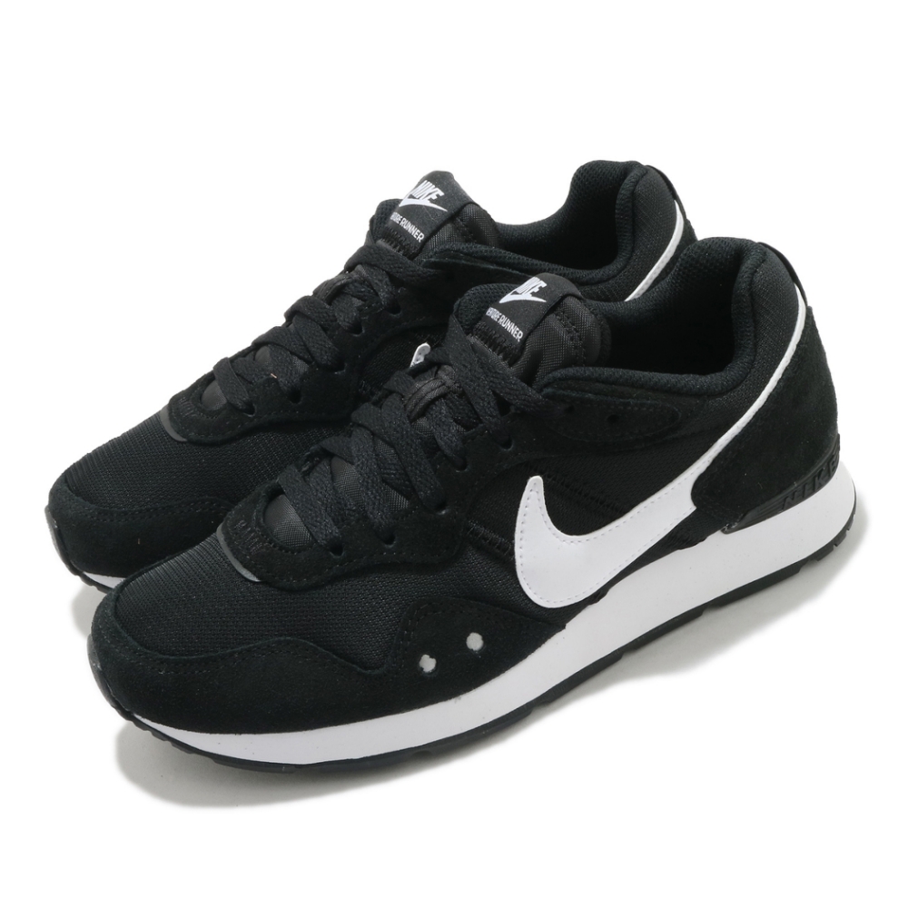 Nike 休閒鞋 W Venture Runner 女鞋 Wide 復古 低筒 情侶鞋 麂皮 黑 白 DM8454001