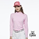 【Lynx Golf】女款吸汗速乾刷毛內搭式領口Lynx繡花長袖高領上衣-淺粉色 product thumbnail 2