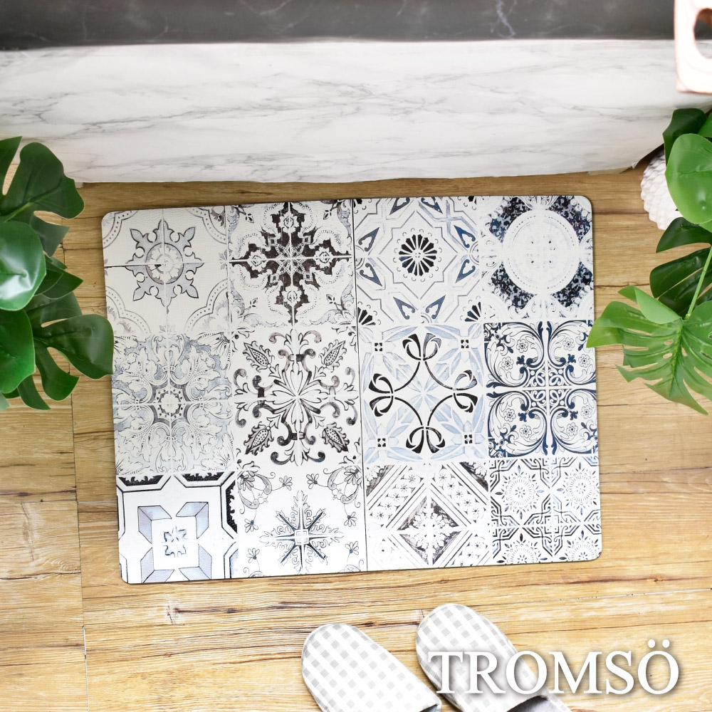 TROMSO 廚房防油短皮革地墊-K512S復古花磚(小)
