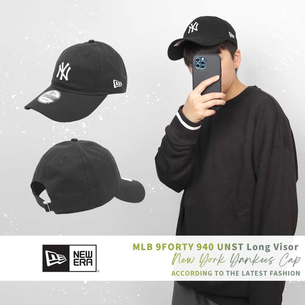 New Era 帽子9FORTY 男女款黑白老帽棒球帽紐約洋基MLB 大聯盟NY NE13529259 棒球帽/鴨舌帽| 奇摩購物中心