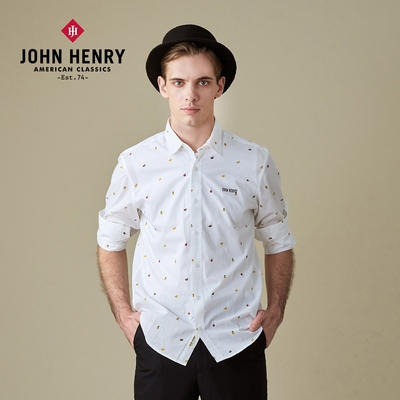 JOHN HENRY 趣味熱帶水果印花襯衫