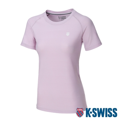 K-SWISS Active Melange Tee涼感排汗T恤-女-粉紫